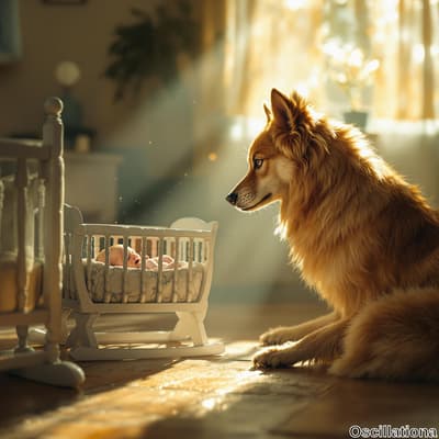 A serene, warmly lit room bathed in golden sunlight from a window.